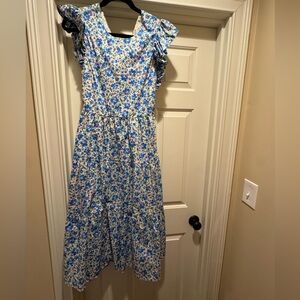 English Factory Blue and Purple Floral Dress